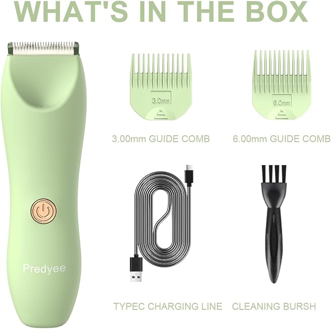 Body Hair Trimmer for Men Women - Ball Trimmer Manscape Electric Shaver for Pubic Groin Bikini - IPX7 Waterproof Rechargeable Body Groomer with LED Light Travel Lock - 120Min Runtime