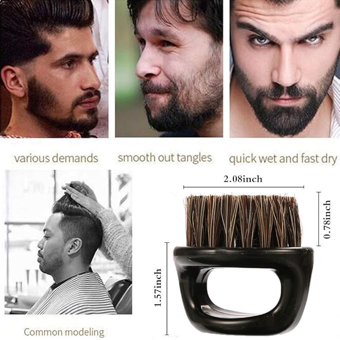 2-Pack Beard Brush for Men - Men's Beard Brush (Essential Tool For Professional Barbering & Grooming Services), Brush Neck Face Duster Brush for Hairdressing Salon Household