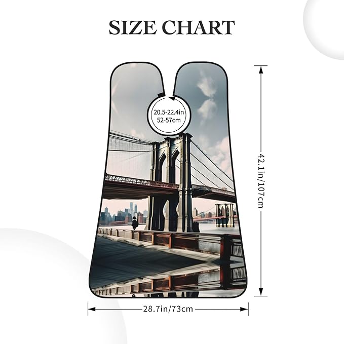 Brooklyn Bridge Print Beard Bib Shaving Apron, Beard Hair Trimming Cape Gift For Dad