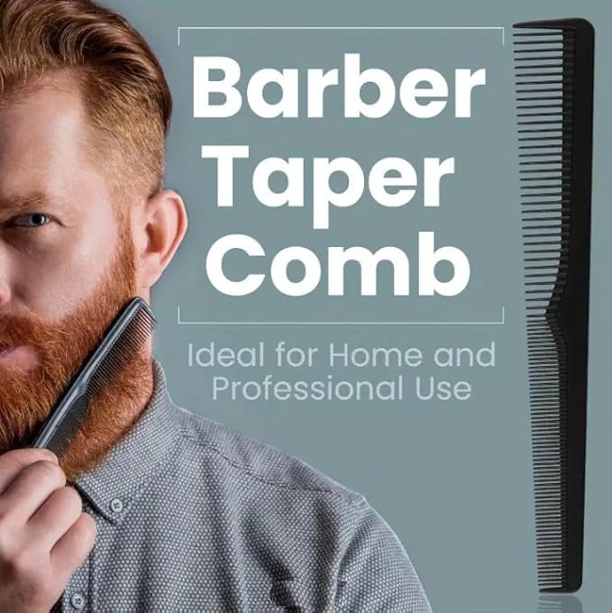 (6 Count) 7.5" Barber Hair Comb Beard & Mustache Pocket Combs for Men's Hair Beard Mustache and Sideburns