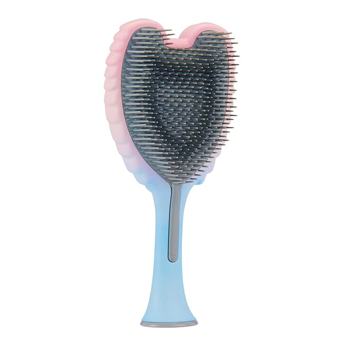 Detangling Hair Brush - Anti Static Angel Wing Hair Brush with Soft & Flexible Bristle for Straight & Wavy Hair - Tangle Angel Hair Detangler Brushes for Blow Drying & Shower - Two Tone Pink Blue