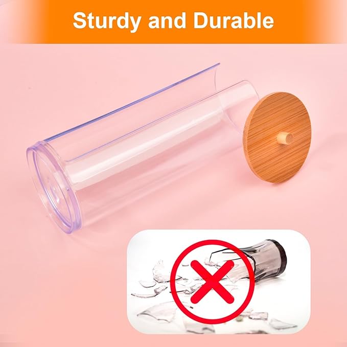 2 PCS Cotton Swab Dispenser, Pad Holder with Bamboo Lids, Qtip Bathroom Qtip Storage Container Bathroom Canisters with Lids, Cotton Round Dispenser for Floss Hair Ties Jewelry