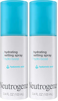 Neutrogena Hydro Boost Hydrating Makeup Setting Spray with Hyaluronic Acid,Setting Spray for Smooth,Dewy Skin,Fragrance Free,Non-Comedogenic & Hypoallergenic,3.4 fl. oz,(Pack of 2)