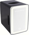 Frigidaire Mini Personal Fridge Cooler, LED Lighted Mirror, 6.5L Capacity, 9 Cans, 100% Freon-Free & Eco Friendly, for Makeup, Skincare, Portable, Black