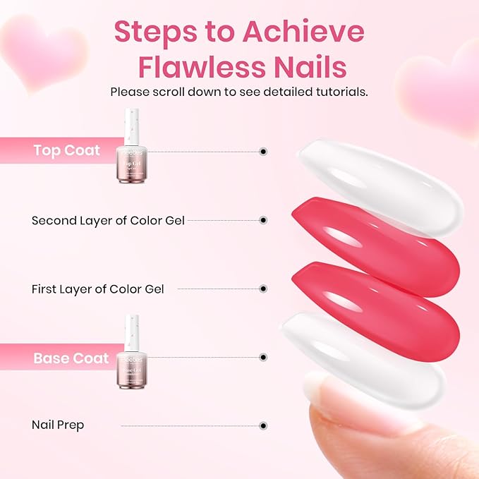 Beetles Gel Base and Top Coat Set, 2Pcs 15ml No Wipe Top Coat Gel Nail Polish & Strong Adhesion Base Coat Long Lasting UV Lamp Needed Nail Art Design Manicure Gifts for Women