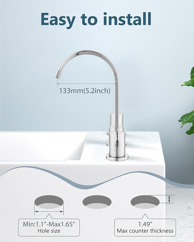 Aolemi Bathroom Faucets 3 Hole,8 Inch Widespread Waterfall Bathroom Sink Faucet,2 Handles Vanity Faucet with Pop-up Drain and Supply Hose,Polish Chrome
