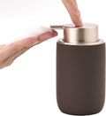 Foaming Soap Dispenser with Plastic Pump,12oz Foam Dispenser Bathroom,Kitchen Foam Soap Dispenser,Brown Hand Soap Bottle(Rubber Paint& Ceramic)