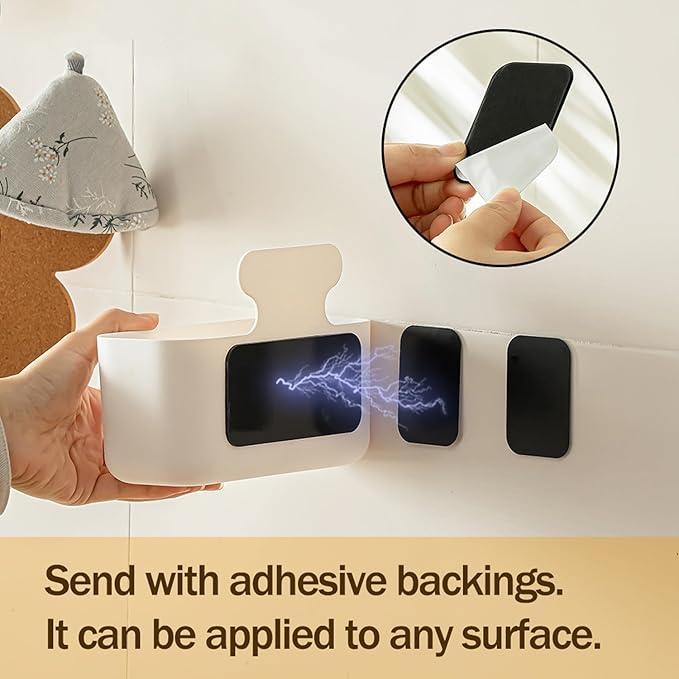 MORNITE Magnetic Cup Storage Holder for Fridge, Locker Magnetic Organizer Bin Basket for Pen,Mail,Card,Laundry,Board,Middle Size,White