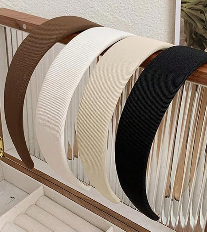 Huachi Headbands for Women Non Slip Trendy Headbands for Women’s Hair 1 inch Wide Cute Headband for Girls, Fall Head Bands Elastic Hair Bands for Womens Fashion Accessories for Women 4PCS
