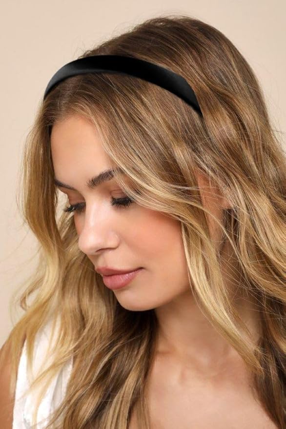 Headbands for Women Non Slip Thin Satin Hairbands Trendy Headband for Women's Hair Cute Vintage Hair Accessories 4 PCS