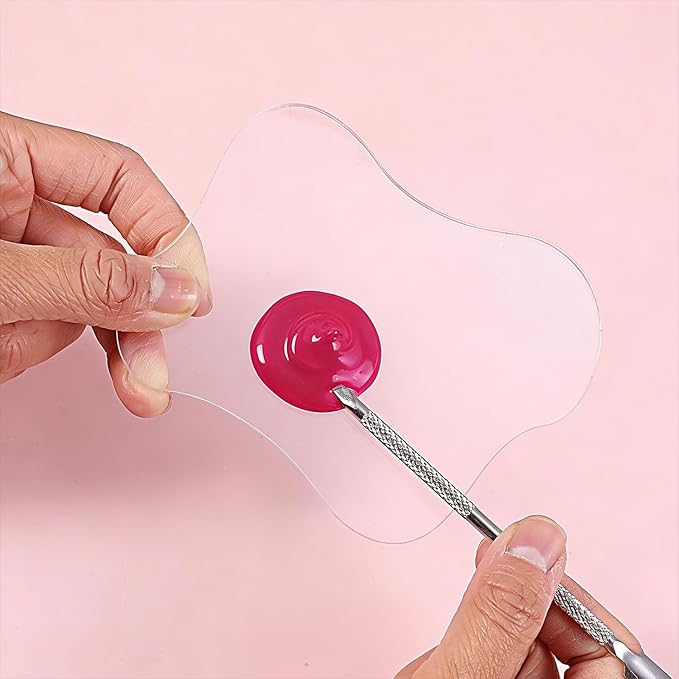 Nail Art Palette Nail Polish Palette Nails Painting Mixed Color Pallet Acrylic Makeup Mixing Plate Cosmetic Mixing Tools for Nails Art Transparent Manicure Tray for Beauty Salon