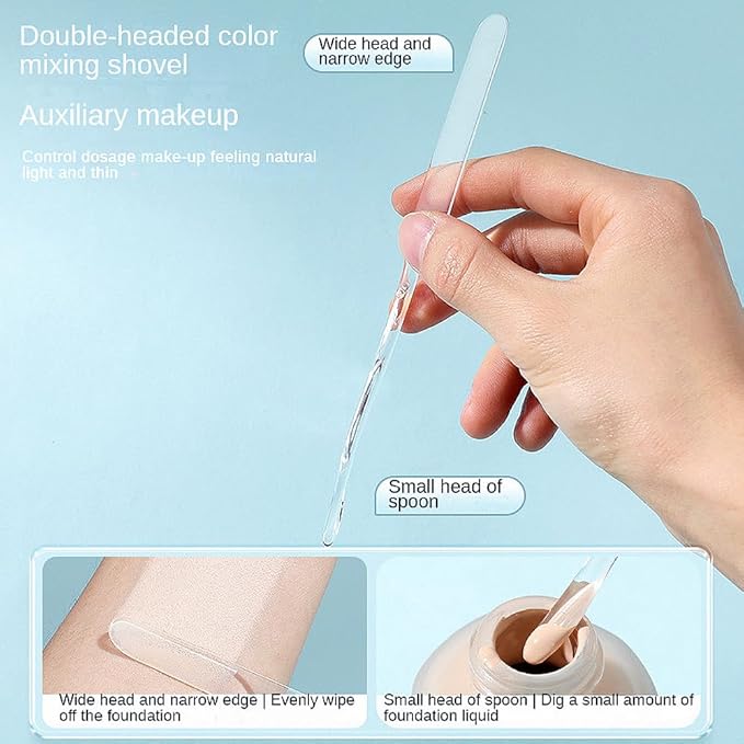 Olegovna 180 Degree Handheld Folding Acrylic Makeup Mixing Palette with Transparent Spatula and Felt Bag for Mixing Eyeshadow Liquid Foundation Cosmetic Pigment, and More, Clear
