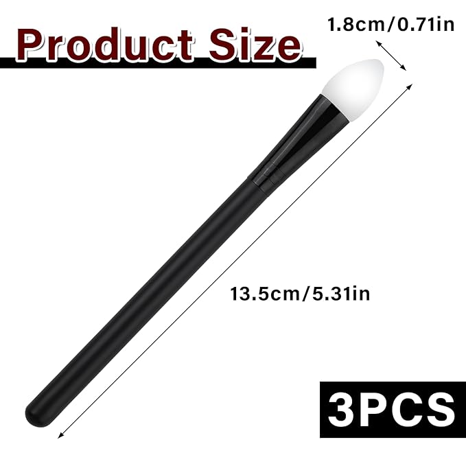 3 Pcs Silicone Makeup Applicator, Shadow Brush Lip Mask Makeup Brushes Eyeshadow Applicators Eyeshadow Brush for Applying Cream or Liquid Eye Shadows