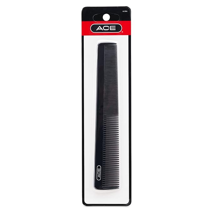 GOODY ACE ACE All Purpose Hair Comb - 7 Inch, Black - Great for All Hair Types - Fine Comb Teeth for Thin to Medium Hair,61286, 1 Count (Pack of 1)