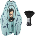 Professional Hair Cutting Cape with Neck Duster Brush, Waterproof Salon Barber Cape with Snaps, Barber Accessories