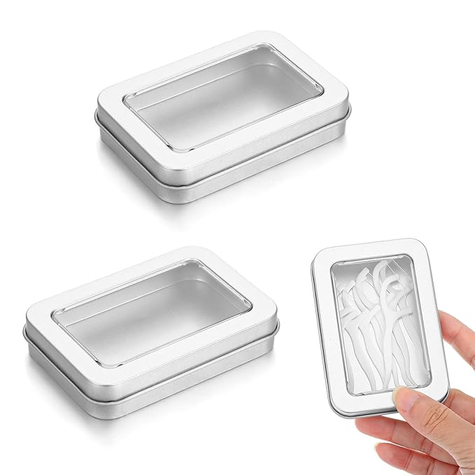 2 Pack Cotton Swab Holder for Travel Portable Metal Floss Pick Case with Lid Empty Metal Cotton Ball Holder Small Aluminum Alloy Storage Container for Cotton-Swabs Hair Ties Floss Pick Small Items