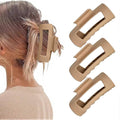 Fashion Hair Clips, Cloud Hair Pins for Women, 3.9 inch Hair Claw Clip for Thick/Fine/Thin/Curly Hairstyle, Khaki 3 Pack