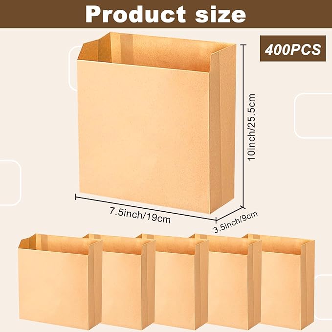 400 PCS 7.510in Feminine Hygiene Liner Bags by Commercial Kraft - Waxed Paper Bags