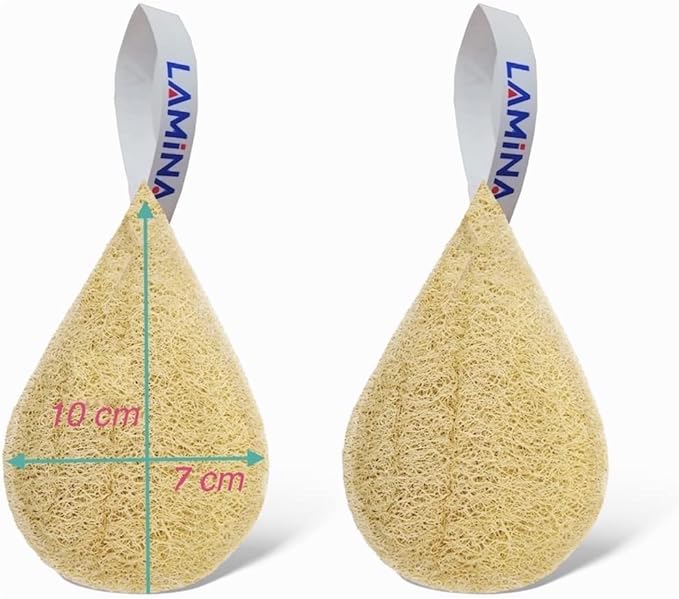 Veteran Textile%100 Natural-Organic, Loofah Sponge, Body Scrubber, Back Washer, Back Strap, Shower Bathing with Loofah beds, All-Round Cleaning, Body Care [ Lamina ] (Double-Sided Face loofah)