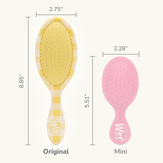 Wet Brush Original Detangler, Golden Gingham (Coastal Charm), Ultra-Soft IntelliFlex Bristles Glide Through Tangles, Detangling Hair Brush (Wet & Dry), Women & Men, Limited Edition