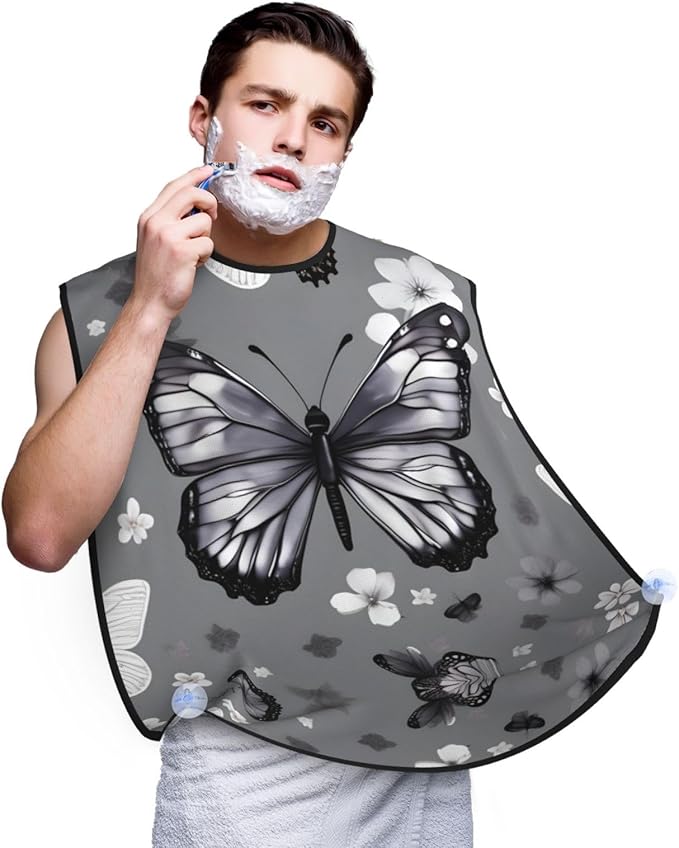 Cute Black Pug Dog-Standard-Scale-2_00x Print Beard Bib Shaving Apron, Beard Hair Trimming Cape Gift For Dad