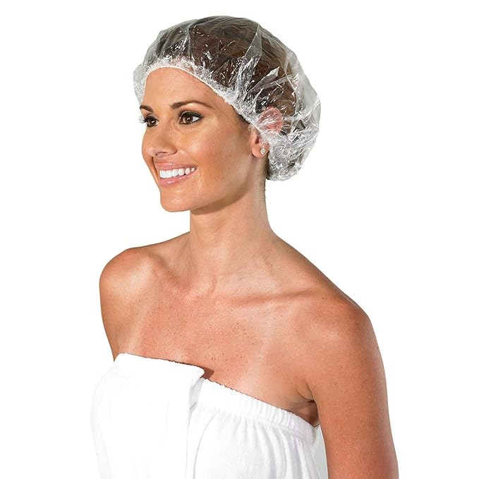 Colortrak Processing Caps, Disposable Dye and Chemical Treatment, Convenient Professional Pack Sizes, for Perms, Conditioners and Color, Bouffant Style Head Coverings with Elastic Trim, Clear