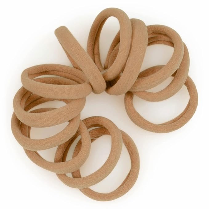 Cyndibands Seamless Hair Ties - Medium Blonde - Gentle Hair Ties No Damage, Standard Size 1.5 Inch, Soft and Stretchy Nylon Fabric Ponytail Holders - 12 Count