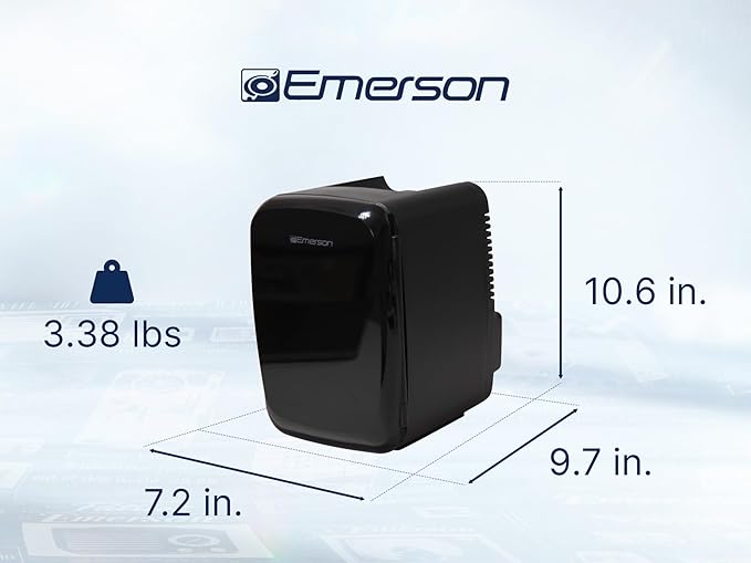 Emerson EFC-5000 Portable Mini Fridge Cooler for 6 Cans, Compact 4L Capacity, Lightweight Design, AC/DC Power Compatibility, and Removable Shelf – Perfect for Home, Office, Dorms, and Travel, Pink