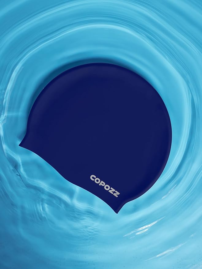 COPOZZ Women‘s Swim Cap for All Hair - Large, Comfortable Silicone Swimming Cap, Waterproof Design for Long, Short, Thick & Curly Hair | Secure & Comfortable Fit