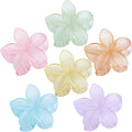 Flower Hair Clips for Women 6 Pcs Hawaiian Large Claw Clips Plumeria Medium Hair Claw Clips for Thick Thin Hair Hibiscus Tropical Beach Hair Accessories for Women Girls and Girls-Ice Cream