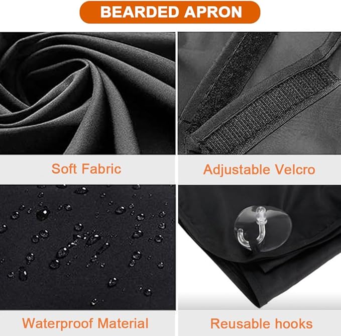 Beard Bib Beard Apron, Beard Gather，Shaving and Trimming, Non-Stick Grooming Cloth with 2 Suction Cups, Best Gifts for Men,Valentine's Day Gift