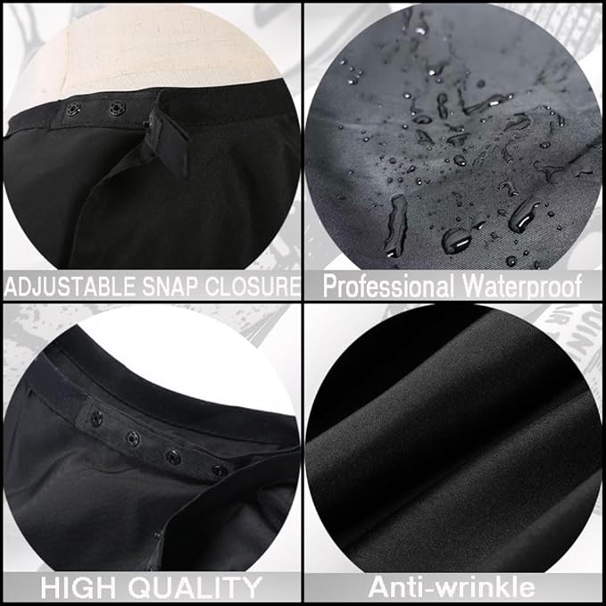 Professional Hair Cutting Cape with Neck Duster Brush, Salon Barber Cape, Hairdressing Accessories Black