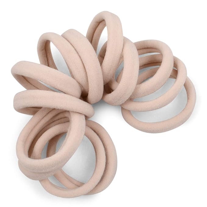 Cyndibands Seamless Hair Ties - Blonde - Gentle Hair Ties No Damage, Standard Size 1.5 Inch, Soft and Stretchy Nylon Fabric Ponytail Holders - 12 Count