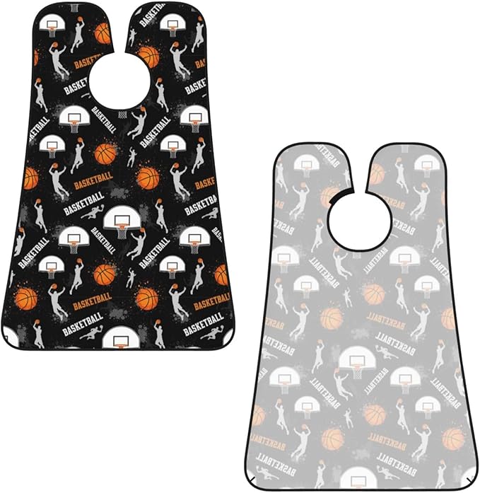 Beard Trimming Catcher Apron, Waterproof Non-Stick Grooming Bib for Shaving, Ideal for Men Dad Father’s Day, Game Sports Basketball Print Shave Bib