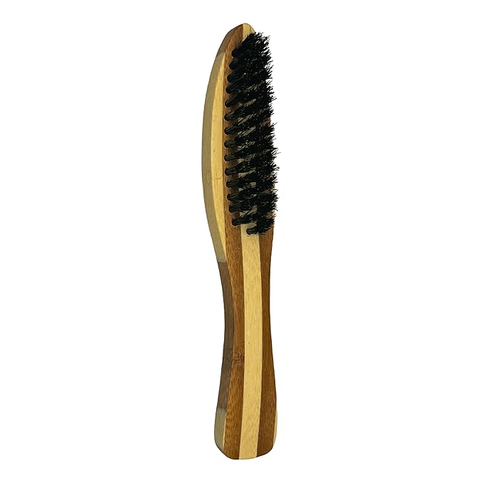 Barbanegra's Beard Styling Brush with Ergonomic Design. Long-lasting made from Eco-Friendly Bamboo with Natural Boar Bristles Beard & Mustache Brush for Men.