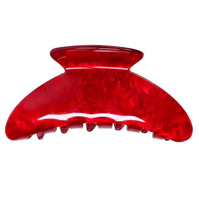 OWIIZI Durable Acetate Hair Clips for Women 4.13" Cute Hair Claw Clips Ponytail Barrette Strong Hold Acrylic Butterfly Jaw Hair Accessories for Girls Long Thick Hair(Red)