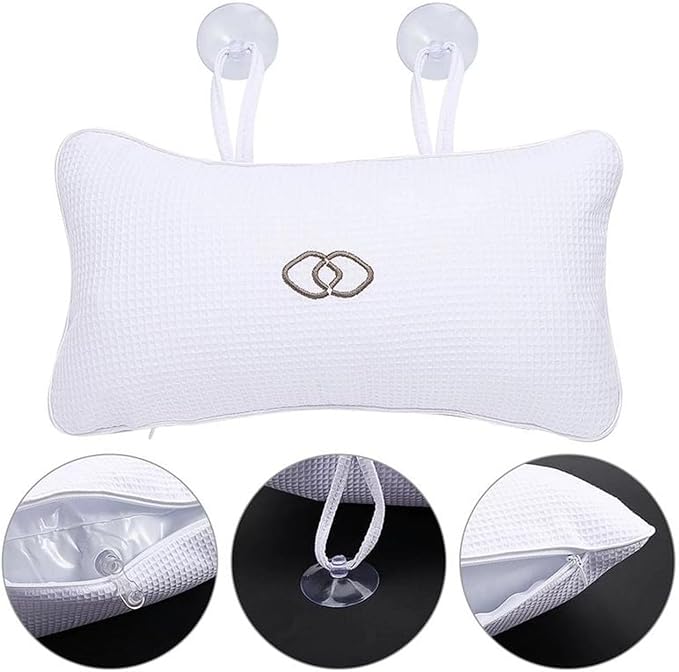 Inflatable Bath Pillows for Tub,Bath Tub Pillows for Head and Neck Support,Ergonomic Bath Pillows with Non-Slip Suction Cups,Bath Pillow for Spa Gifts Tub Women Bathroom Accessories Soaking