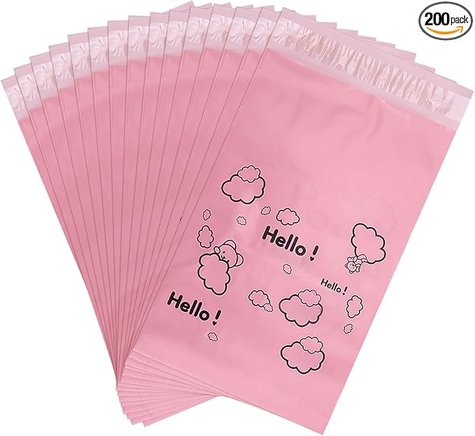 Cute Pink Sanitary Pad Disposal Bags - Pack of 200, 7x12inches Opaque Feminine Hygiene Disposal Bags for Tampons, Liners