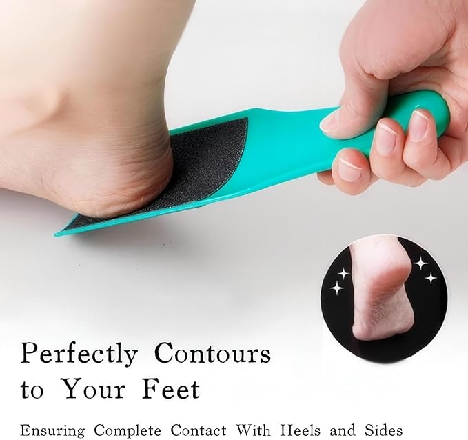 U-Shaped Curved Foot File, Double-Sided Dead Skin Callus Remover, Foot Scrubber for Wet and Dry Feet – Curved Design for Full Heel & Side Exfoliation‌, 1 PCS Light Green