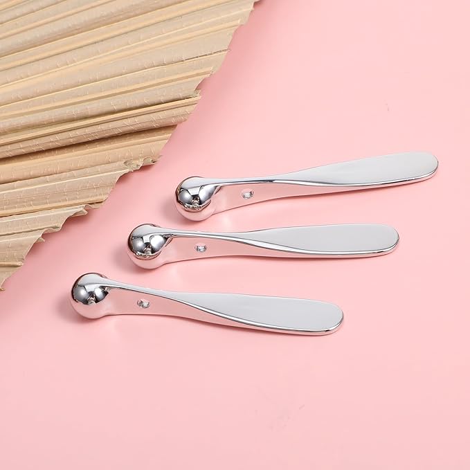 6Pack Metal Eye Cream Applicator, Roller Ball Scraper Massage Stick Tool for Reducing Depuffer Puffiness Eye Massage Tool