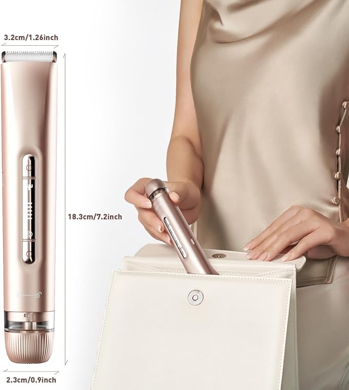 Bikini Trimmer for Women,2 in 1 Womens Electric Razors,Dual Head Shaver for Women Lady Facial Pubic Legs Private Area Body Hair,IPX7 Waterproof Wet & Dry