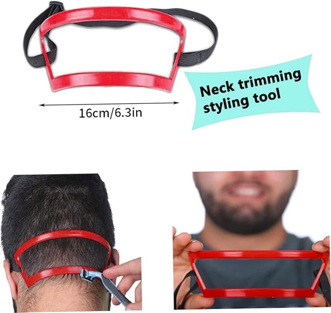 Beard Shaping Tool Kit Neckline Shaving Template Guide Set Red