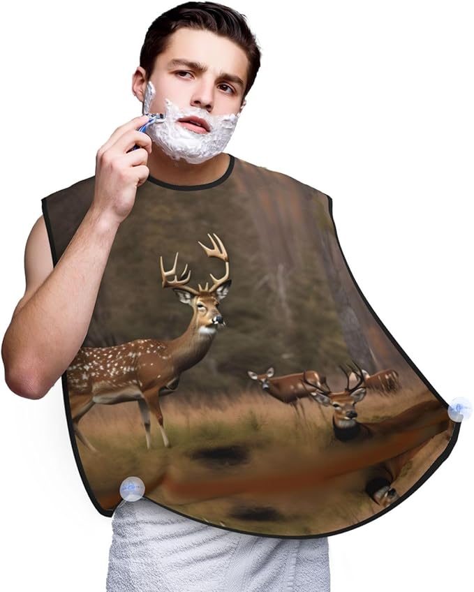 Tropical Fruit Pineapple Print Beard Bib Shaving Apron, Beard Hair Trimming Cape Gift For Dad