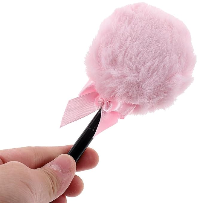 Lollipop Shape Fluffy Powder Puff Long Handle Makeup Applicator for Face and Body Loose Setting Powder Absorption