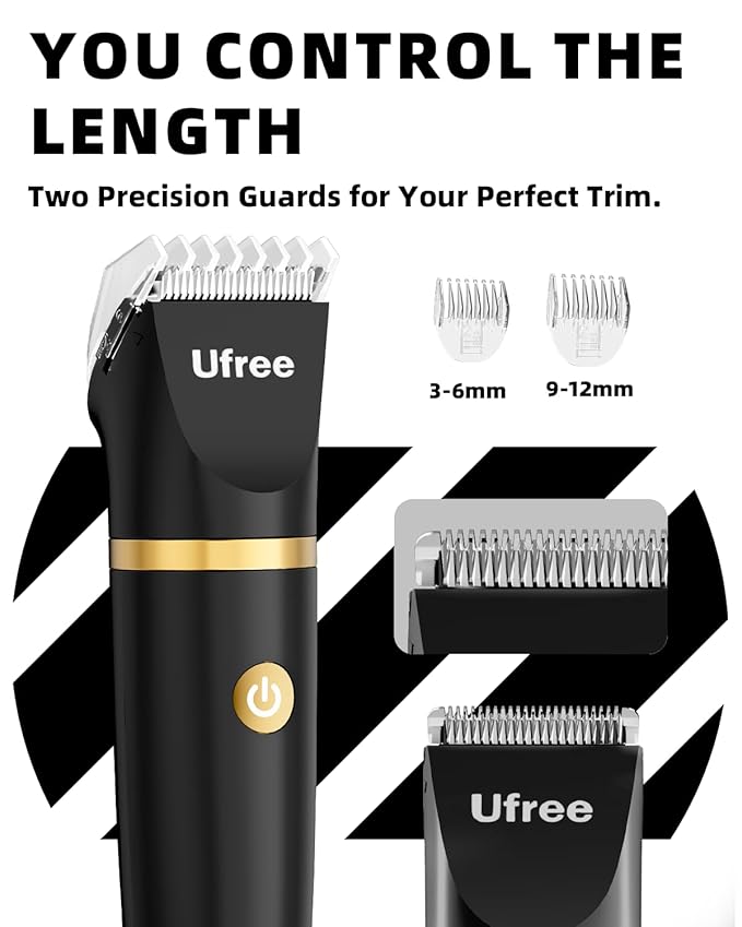 Ufree Bikini Trimmer Electric Razors for Women, Rechargeable Pubic Body Hair Trimmer Electric Shaver for Legs Body Hair, Bikini Shaver IPX7 Waterproof, Gifts for Women, Black