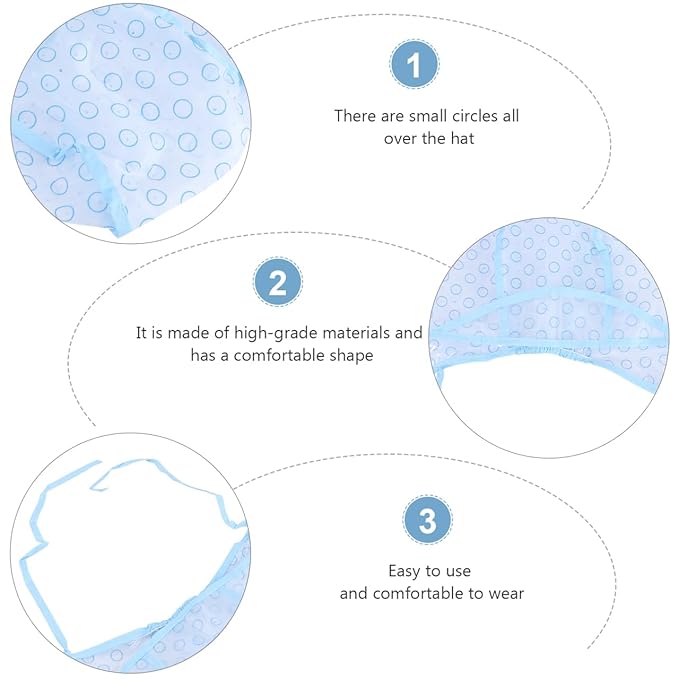 30Pcs Hair Highlight Cap Kit, Salon Hair Coloring Dye Cap Highlight Tipping Cap with Plastic Hooks for Salon Home (Blue)