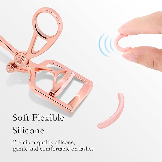 Luxurious Eyelash Curler, Professional Eyelash Curlers Long Lasting Lash Curl Eye Opening Voluminous Lashes Curler Heavy Duty, Zinc Alloy (Pink)