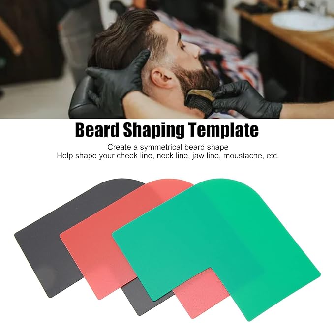 3pcs Beard Shaping Tool Templatefor Men Mustache Sideburns Template Styling Tool for Jaw Cheek Neck Line