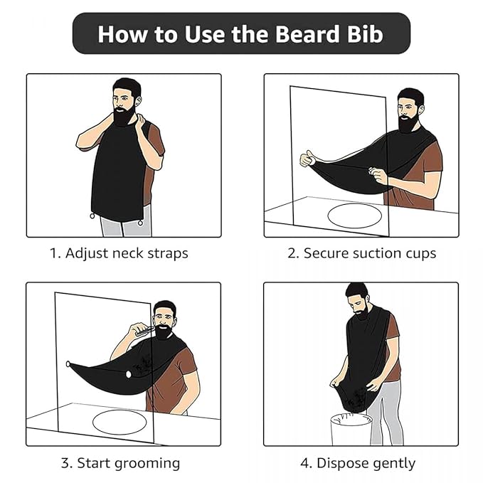 Personalized Custom Beard Bib Apron Design Your Photo Text Logo Beard Hair Catcher Non-Stick Beard Shave Capes for Trimming Shaving Kiwi