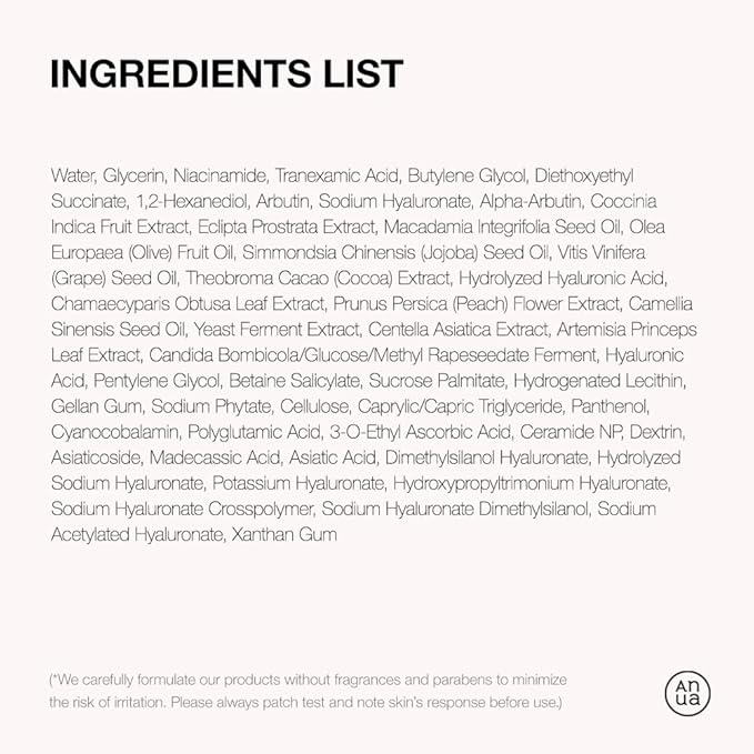 Anua Niacinamide 10 + TXA 4 Serum, Dark Spot Care, Hyaluronic Acid, Tranexamic Acid, Lightweight & Hydrating All-in-One Daily Facial Serum for Glass Skin, Korean Skincare, 1.01 fl.oz